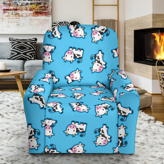 Cow Pattern Print Design 01 Recliner Slipcover with Pocket