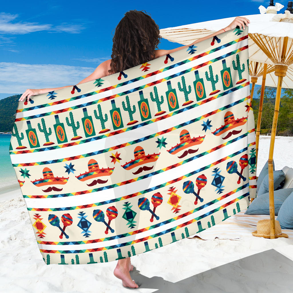 Maracas Mexican Pattern Print Design 01 Sarong Pareo Wrap