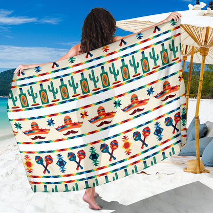 Maracas Mexican Pattern Print Design 01 Sarong Pareo Wrap