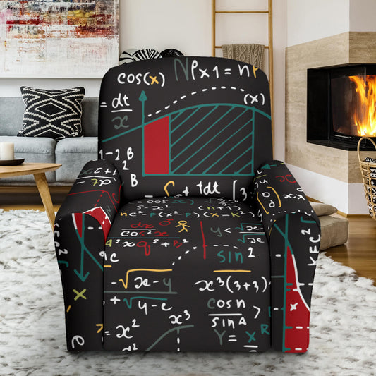 Math Pattern Print Design 04 Recliner Slipcover with Pocket