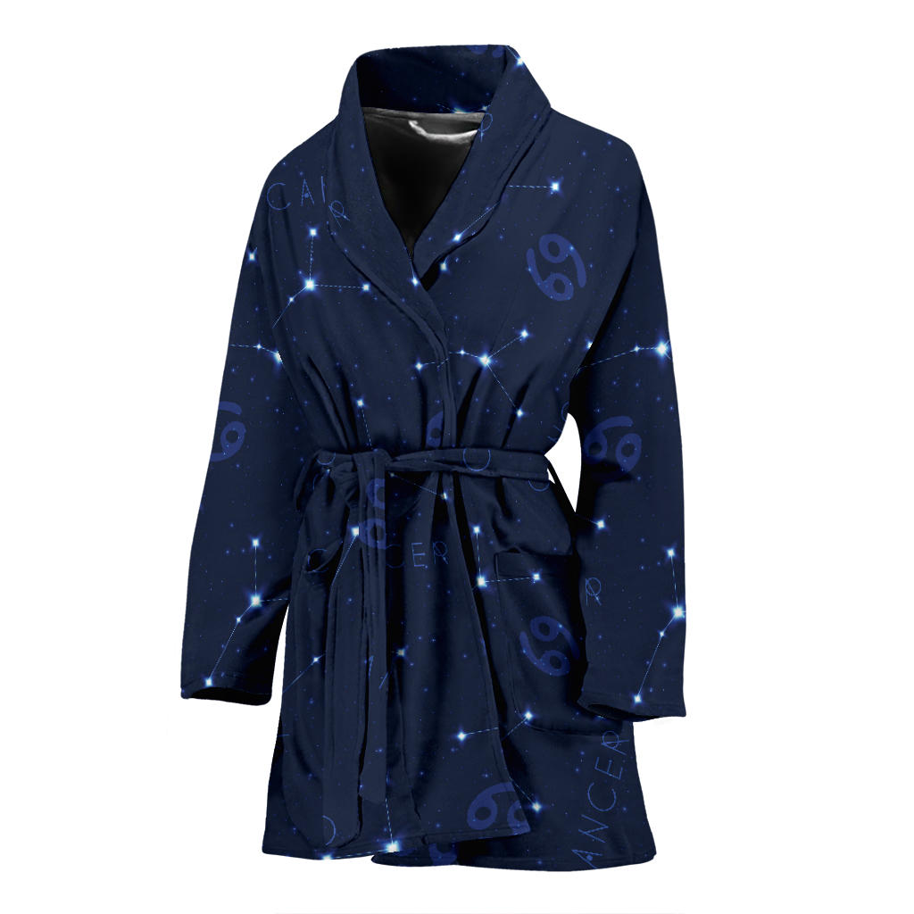 Cancer Zodiac Pattern Print Design 05 Women Bathrobe