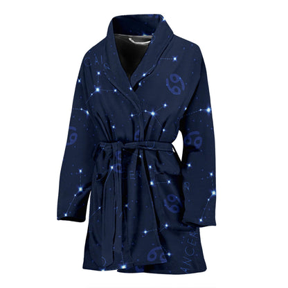 Cancer Zodiac Pattern Print Design 05 Women Bathrobe