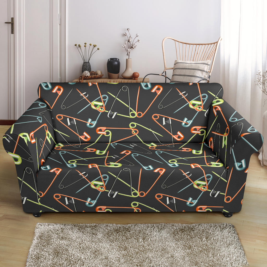 Safety Pin Print Design LKS301 Loveseat Couch Slipcover