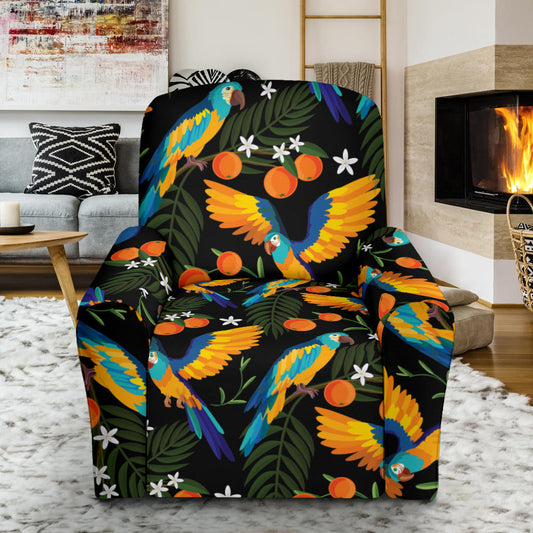 Macaw Pattern Print Design 03 Recliner Slipcover with Pocket