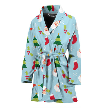Santa Themed Print Design LKS301 Women Bathrobe
