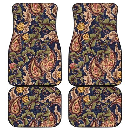 Floral Vintage Classic Print Car Floor Mats Front Back