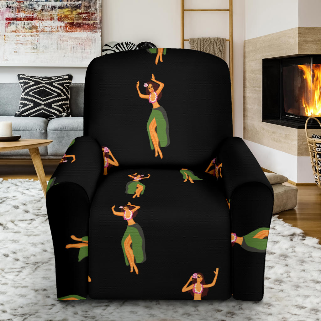 Hula Dancers Girl Pattern Print Design 01 Recliner Slipcover with Pocket