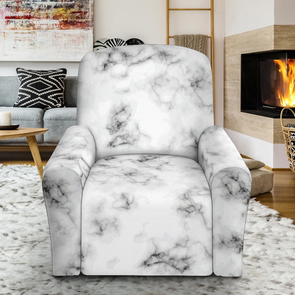 Marble Pattern Print Design 01 Recliner Slipcover with Pocket