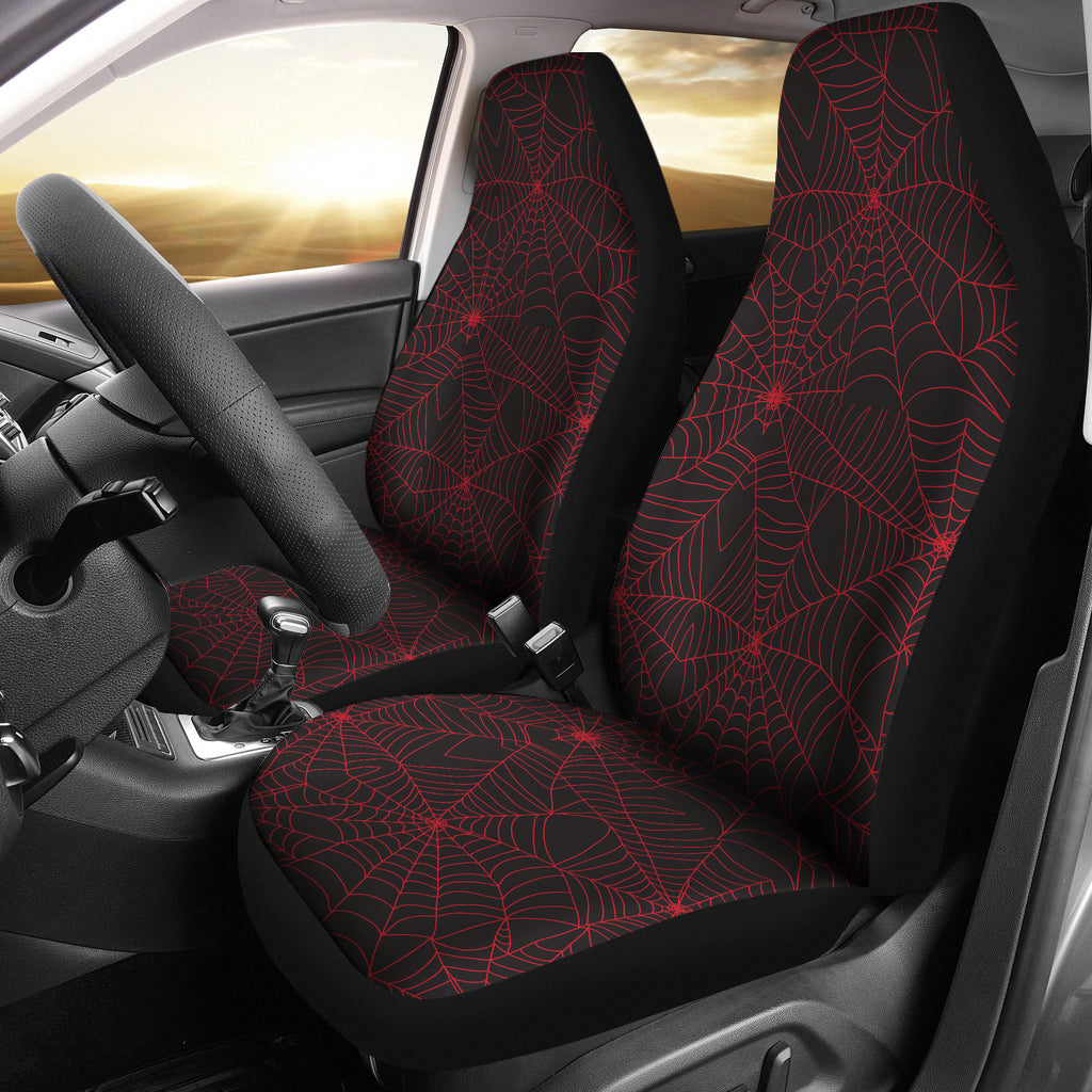 Spider Web Red Print Design LKS302 Car Seat Covers