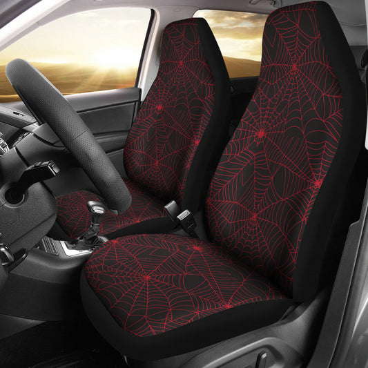 Spider Web Red Print Design LKS302 Car Seat Covers