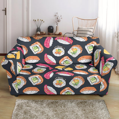 Sushi Print Design LKS306 Loveseat Couch Slipcover