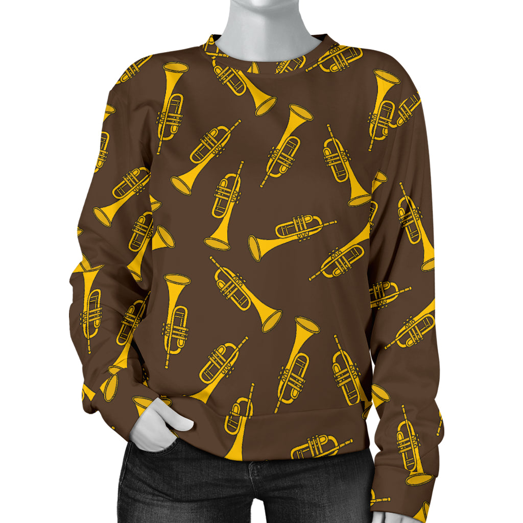 Trumpet Pattern Design Print Women Long Sleeve Sweatshirt