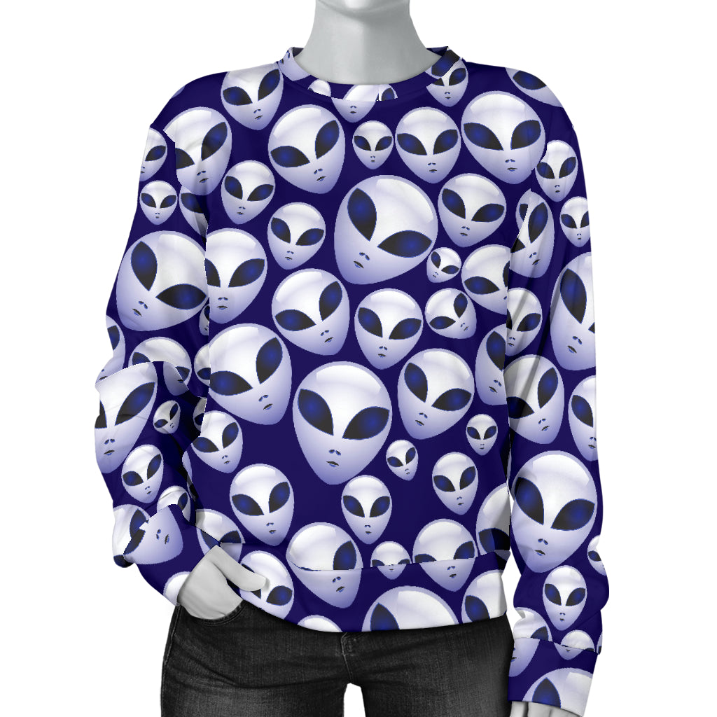 Alien Head Extraterrestrial Women Long Sleeve Sweatshirt