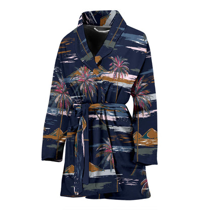 Pacific island Pattern Print Design A06 Women Bathrobe