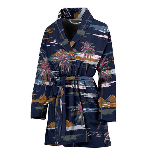 Pacific island Pattern Print Design A06 Women Bathrobe