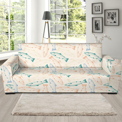 Salmon Fish Print Design LKS305 Sofa Slipcover