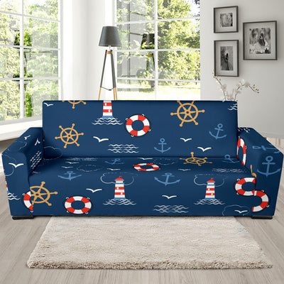 Nautical Pattern Print Design A06 Sofa Slipcover