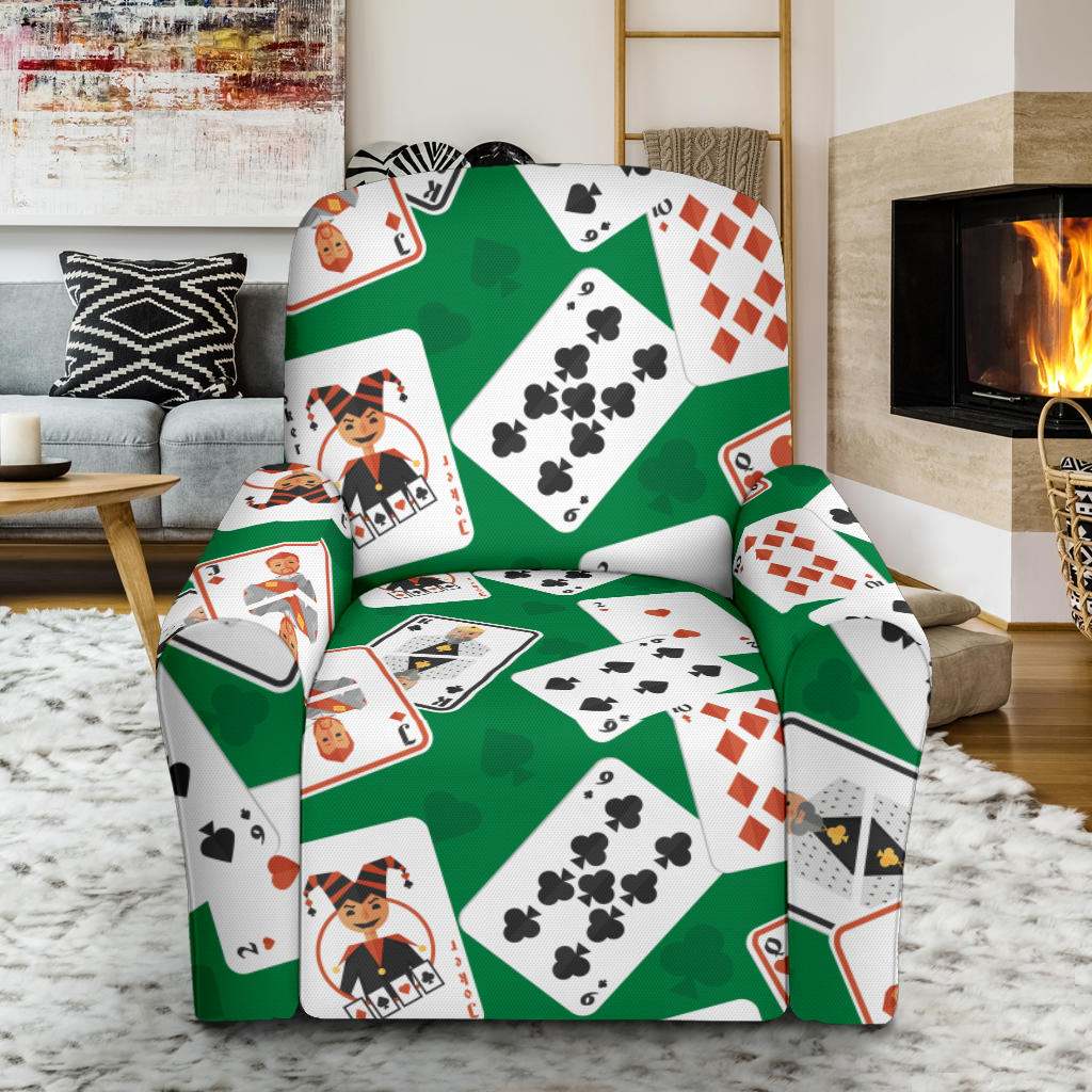 Poker Cards Pattern Print Design A03 Recliner Slipcover with Pocket