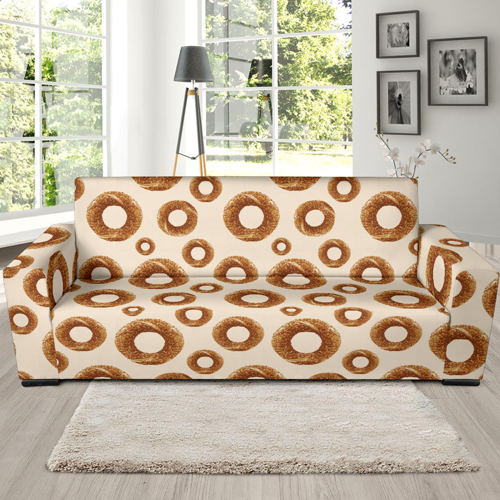 Bagel Pattern Print Design 01 Sofa Slipcover