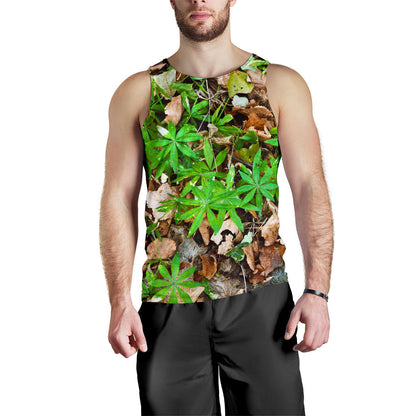 Camouflage Realistic Tree Fresh Print Men Tank Top