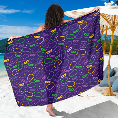 Mardi Gras Pattern Print Design 04 Sarong Pareo Wrap
