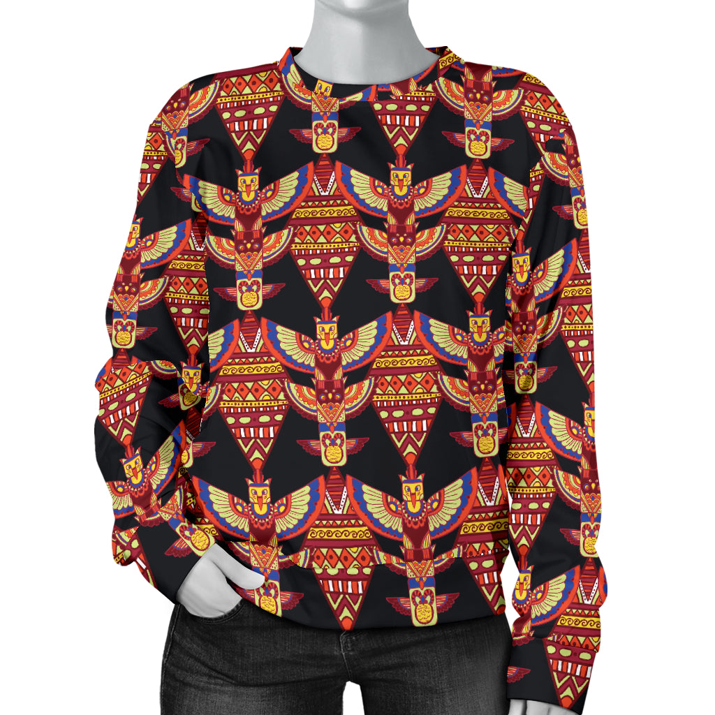 Totem Pole Print Women Long Sleeve Sweatshirt