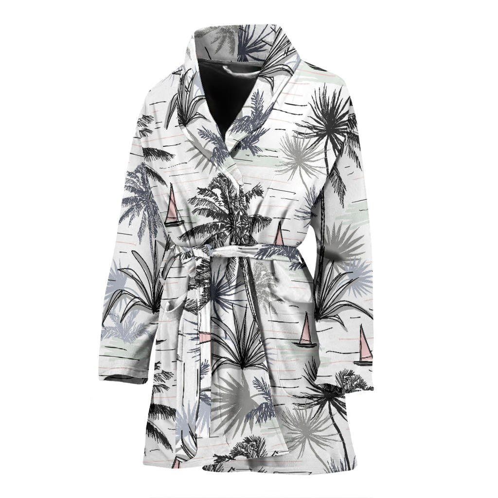 Pacific island Pattern Print Design A04 Women Bathrobe
