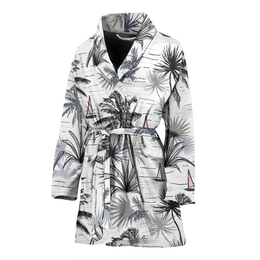 Pacific island Pattern Print Design A04 Women Bathrobe