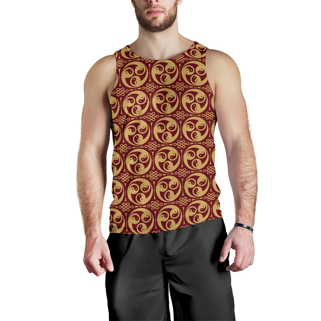 Yin Yang Style Pattern Design Print Men Tank Top