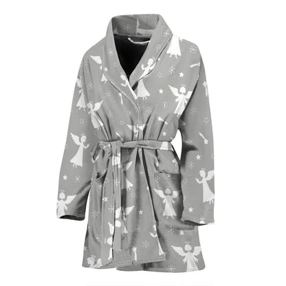 Angel Pattern Print Design 03 Women Bathrobe