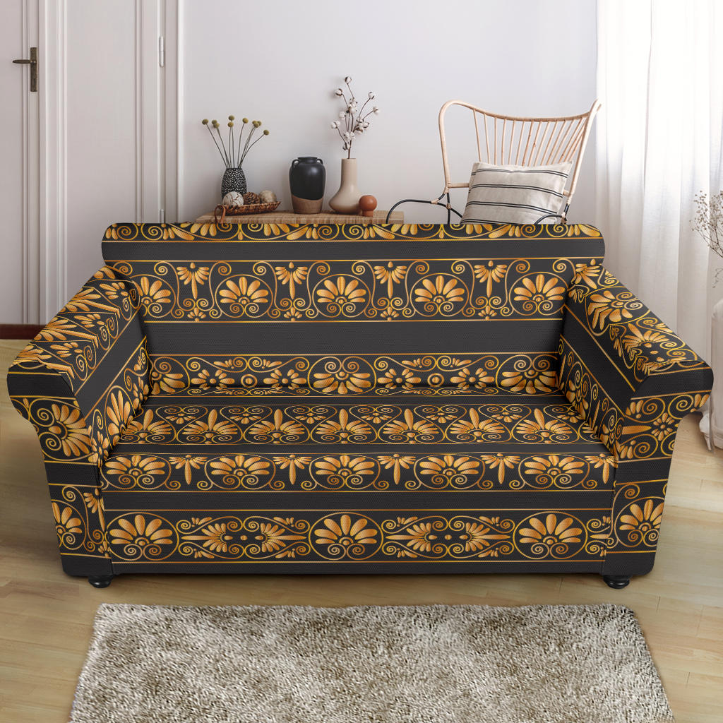 Ancient Greek Print Design LKS303 Loveseat Couch Slipcover