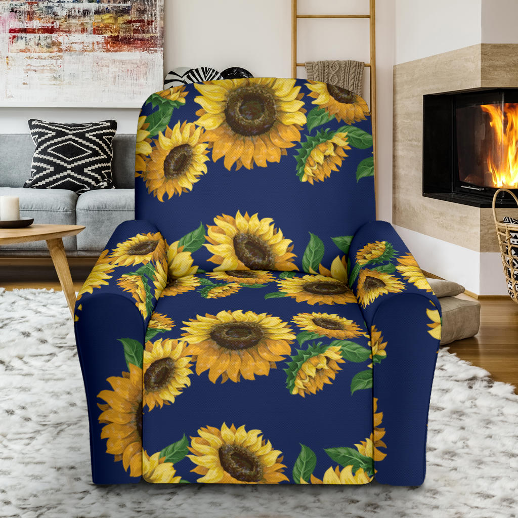 Sunflower Print Design LKS307 Recliner Slipcover with Pocket