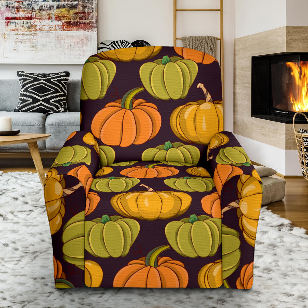 Pumpkin Pattern Print Design A01 Recliner Slipcover with Pocket