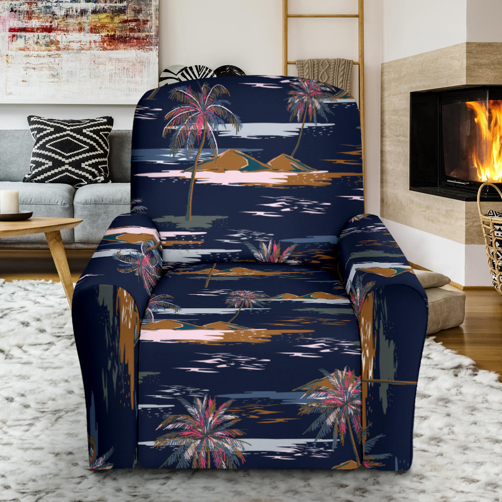 Pacific island Pattern Print Design A06 Recliner Slipcover with Pocket