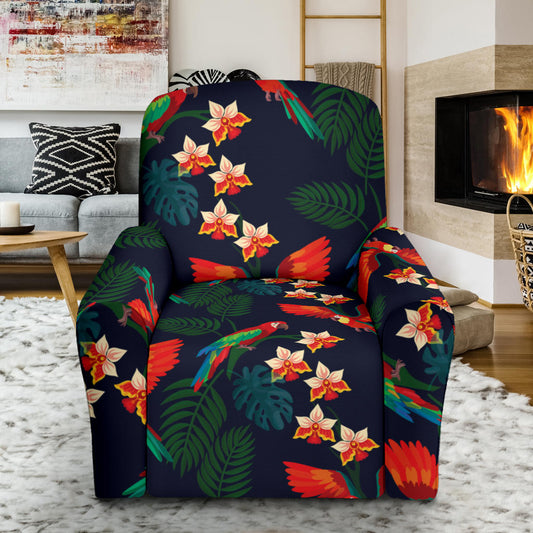 Macaw Pattern Print Design 02 Recliner Slipcover with Pocket