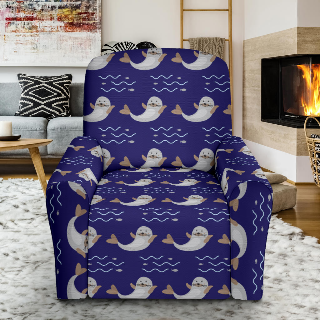Sea Lion Print Design LKS404 Recliner Slipcover with Pocket