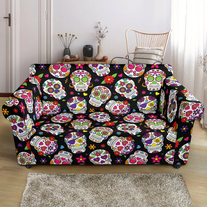 Sugar Skull Print Design LKS302 Loveseat Couch Slipcover