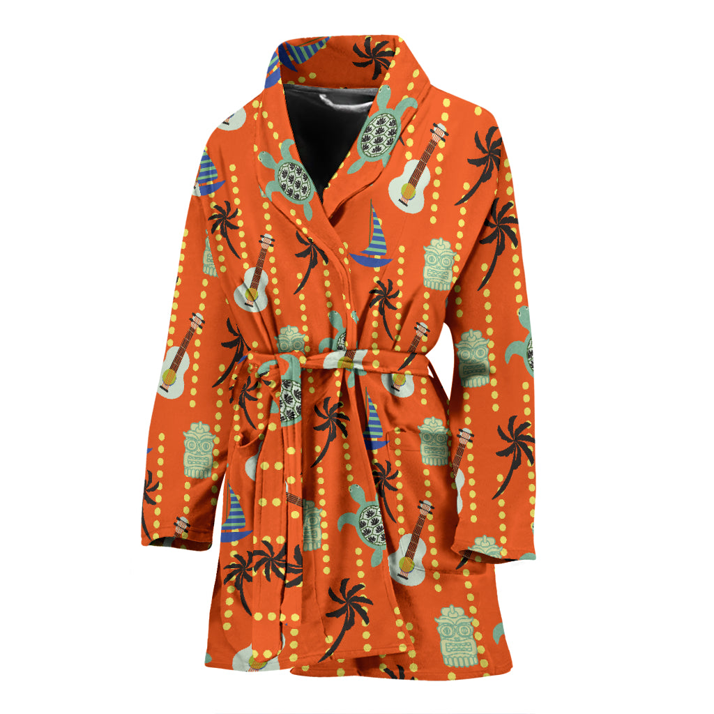Ukulele Print Design LKS402 Women Bathrobe