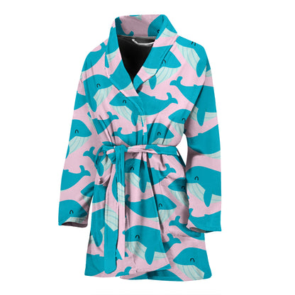 Whale Print Design LKS302 Women Bathrobe