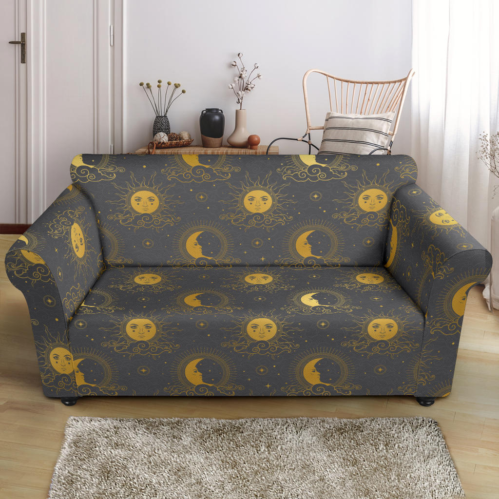 Sun Moon Print Design LKS305 Loveseat Couch Slipcover