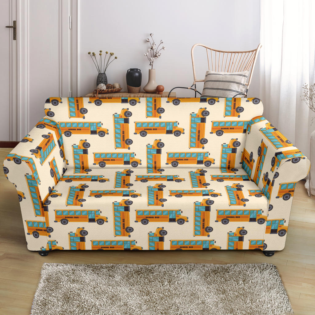 School Bus Print Design LKS305 Loveseat Couch Slipcover