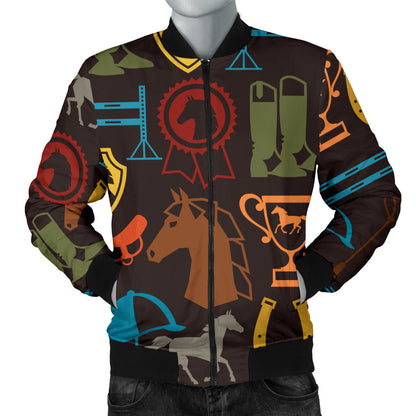 Equestrian Equipment Horse Colorful Men Bomber Jacket