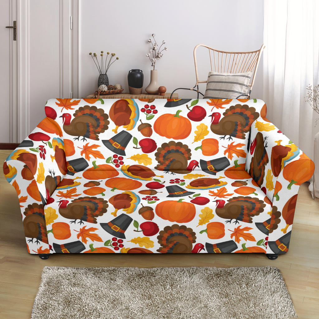 Thanksgiving Print Design LKS304 Loveseat Couch Slipcover