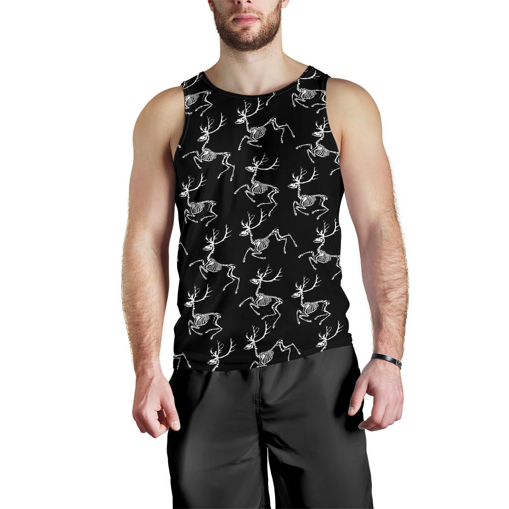 Deer Skeleton Print Pattern Men Tank Top