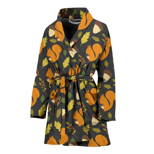 Squirrel Print Design LKS301 Women Bathrobe