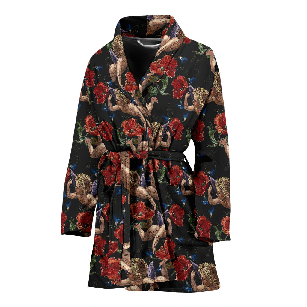 Cupid Pattern Print Design 05 Women Bathrobe
