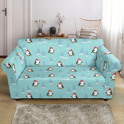 Ski Penguin Print Design LKS304 Loveseat Couch Slipcover