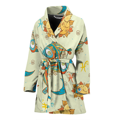 Pisces Pattern Print Design A03 Women Bathrobe
