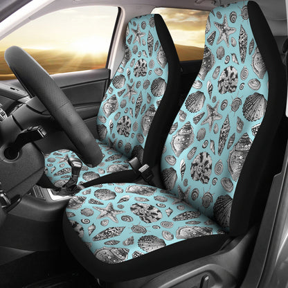 Seashell Beach Print Design LKS302 Car Seat Covers