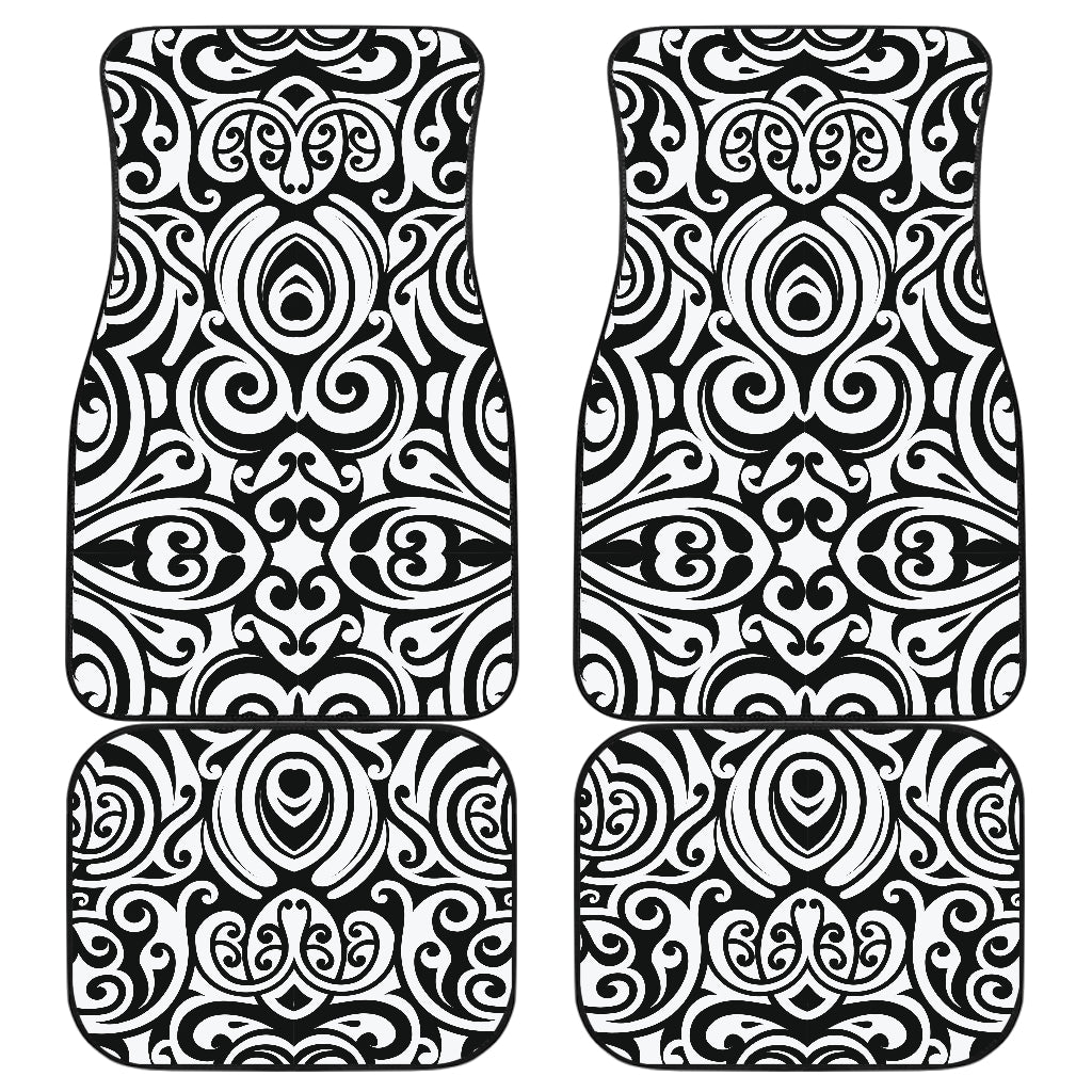 Polynesian Tattoo Pattern Car Floor Mats Front Back